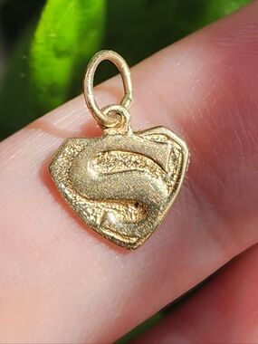 14k Superman Logo Charm Pendant